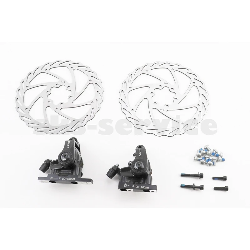 Гальмо Disk-brake ROAD переднє (F160мм)+заднє (R160мм), диски 160мм, кріпл. 6 болтів, чорні S-6