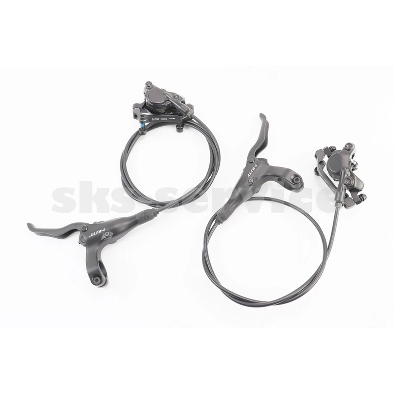 Гальмо Disk-brake гідравлічне переднє (F160/R140мм)+заднє (F180/R160мм), чорні