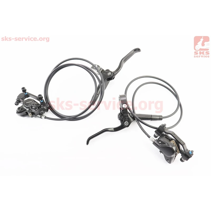 Фото 2 - Гальмо Disk-brake гідравлічне переднє 800мм (F180мм)+заднє 1400мм (F180/R160мм), чорне BR-MT200