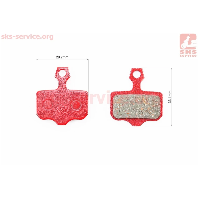 Фото 2 - Гальмівні колодки Disk-brake (Sram X0, X7, X9, XX, Avid Elixir 1,3,5,7,8, Kugoo M5,G1,G-Booster), червоні YL-1021
