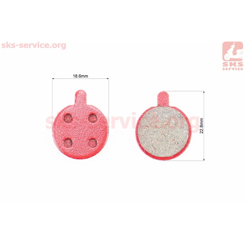 Фото 2 - Тормозные колодки Disk-brake (Xiaomi Mijia M365 Pro, Zoom DB250,350,450,550), красные YL-1013