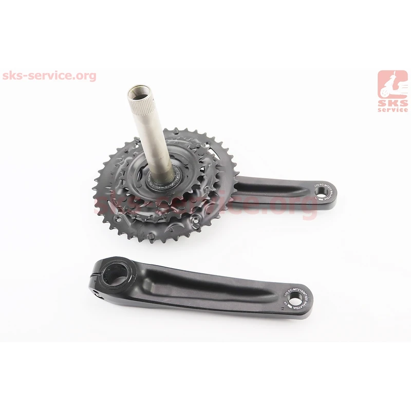 Фото 2 - Шатуни Hollowtech II 170мм, 40.30.22T MTB+каретка BB-MT500, інтегрована вісь 24мм, алюмінієві, чорні ACERA FC-MT210