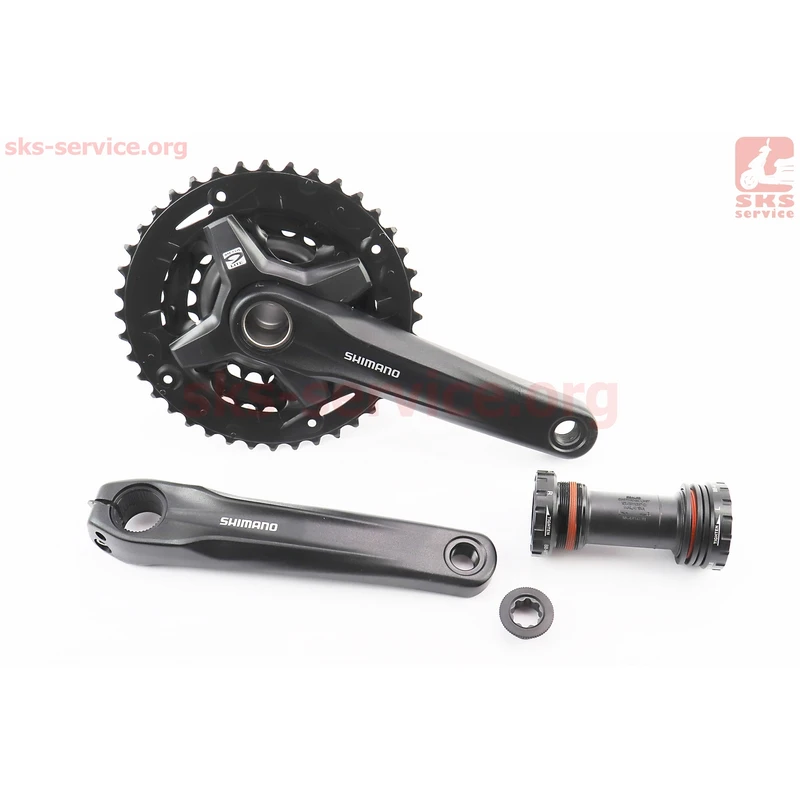 Шатуни Hollowtech II 170мм, 40.30.22T MTB+каретка BB-MT500, інтегрована вісь 24мм, алюмінієві, чорні ACERA FC-MT210