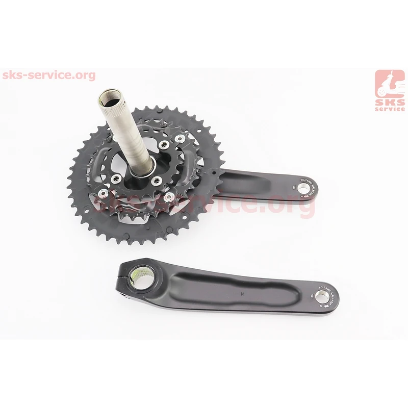 Фото 2 - Шатуни Hollowtech II 175мм, 44.32.22T MTB+каретка SM-BB52, інтегрована вісь 24мм, алюмінієві, чорні ALIVIO FC-M4060