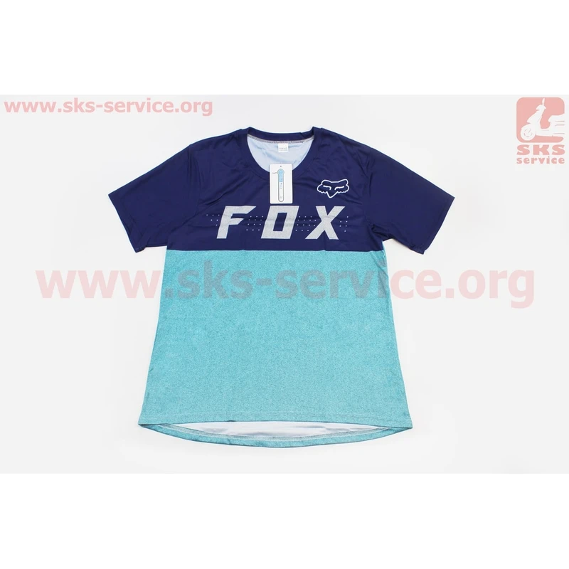 Футболка (Джерсі) чоловіча M-(Polyester 100%), короткі рукави, вільний крій, синьо-бірюзова, НЕ оригінал