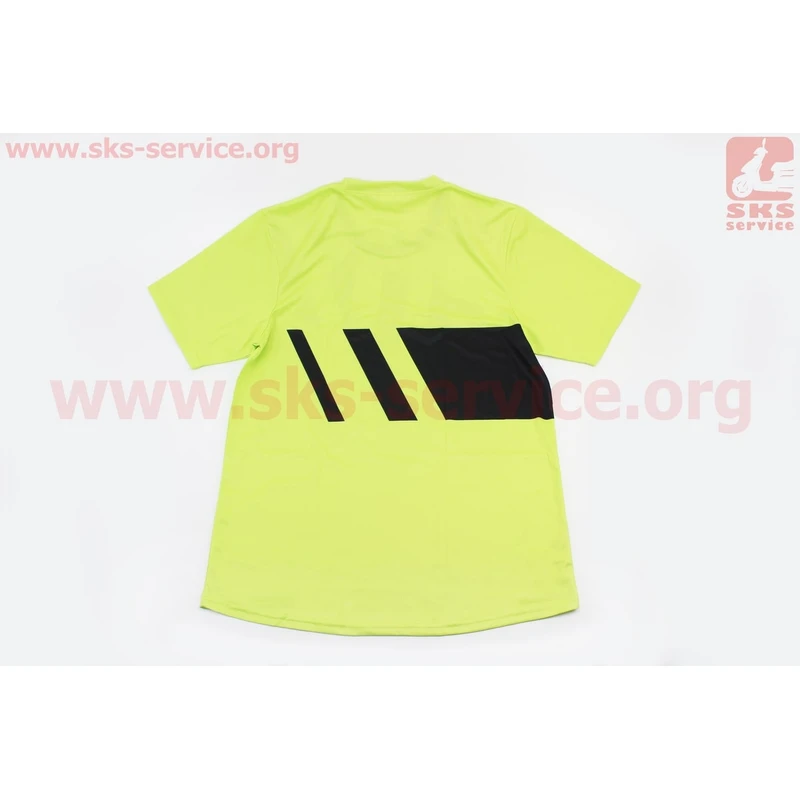 Фото 2 - Футболка (Джерсі) чоловіча L-(Polyester 80% / Spandex 20%), короткі рукави, вільний крій, салатово-чорна, НЕ оригінал