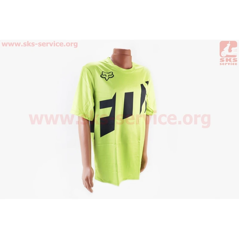 Футболка (Джерсі) чоловіча L-(Polyester 100%), короткі рукави, вільний крій, салатово-чорна, НЕ оригінал, тип 2