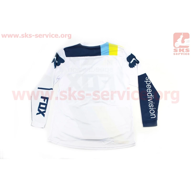 Фото 2 - Футболка (Джерсі) чоловіча M-(Polyester 80% / Spandex 20%), довгі рукави, вільний крій, біло-синя, НЕ оригінал