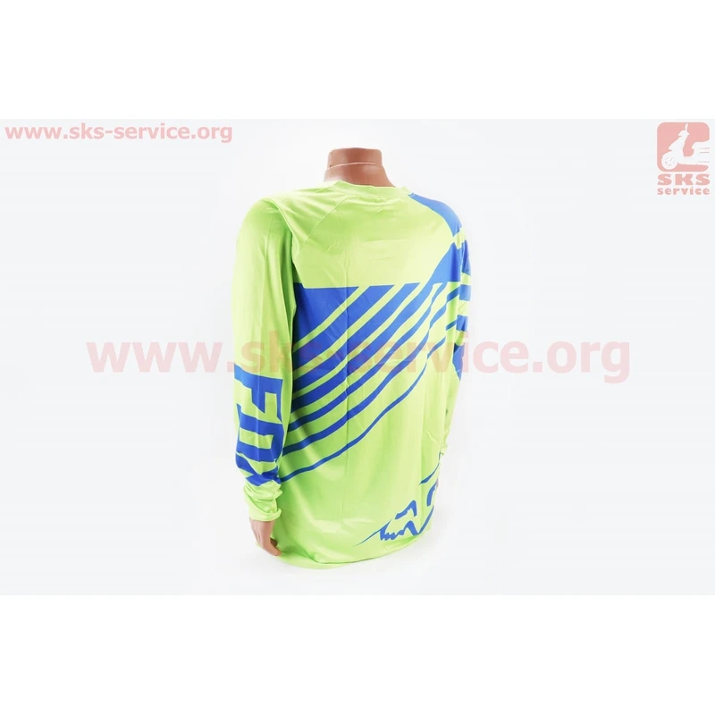 Фото 2 - Футболка (Джерсі) чоловіча L-(Polyester 100%), довгі рукави, вільний крій, салатово-синя, НЕ оригінал