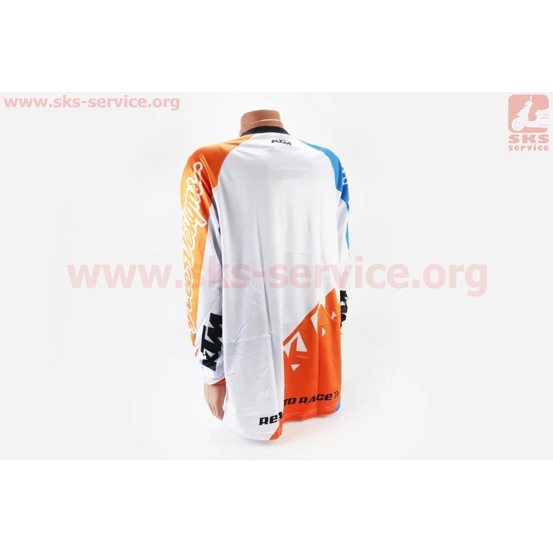 Фото 2 - Футболка (Джерси) мужская XL-(Polyester 100%), длинные рукава, свободный крой, бело-желто-синий, НЕ оригинал