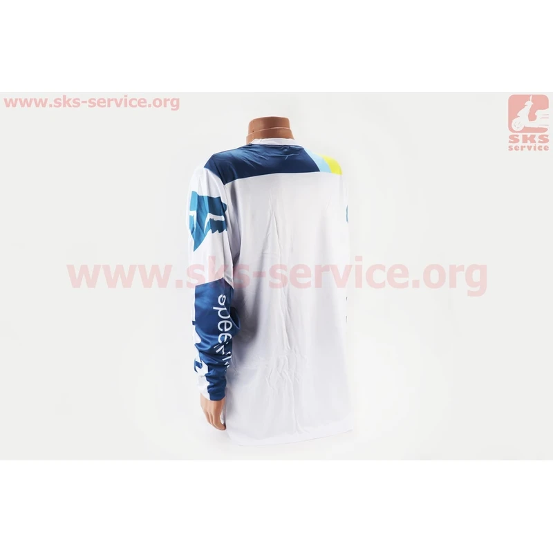 Фото 2 - Футболка (Джерсі) чоловіча XL-(Polyester 100%), довгі рукави, вільний крій, біло-синя, НЕ оригінал