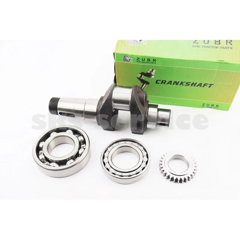 Колінвал R185N/R190N (Dболта-М12x1,5, Dшейки-52mm, H-105mm) +підшипники+шестерня