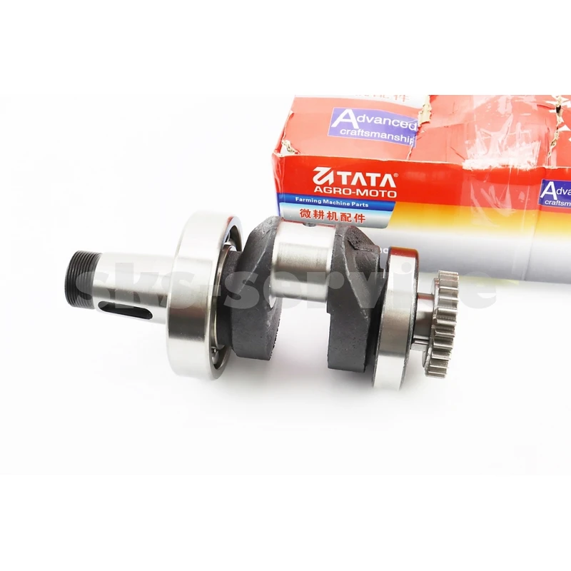 Колінвал R195NM (Dболта-М12x1,5, Dшейки-52mm, H-112mm) +підшипники+шестерня, запресований