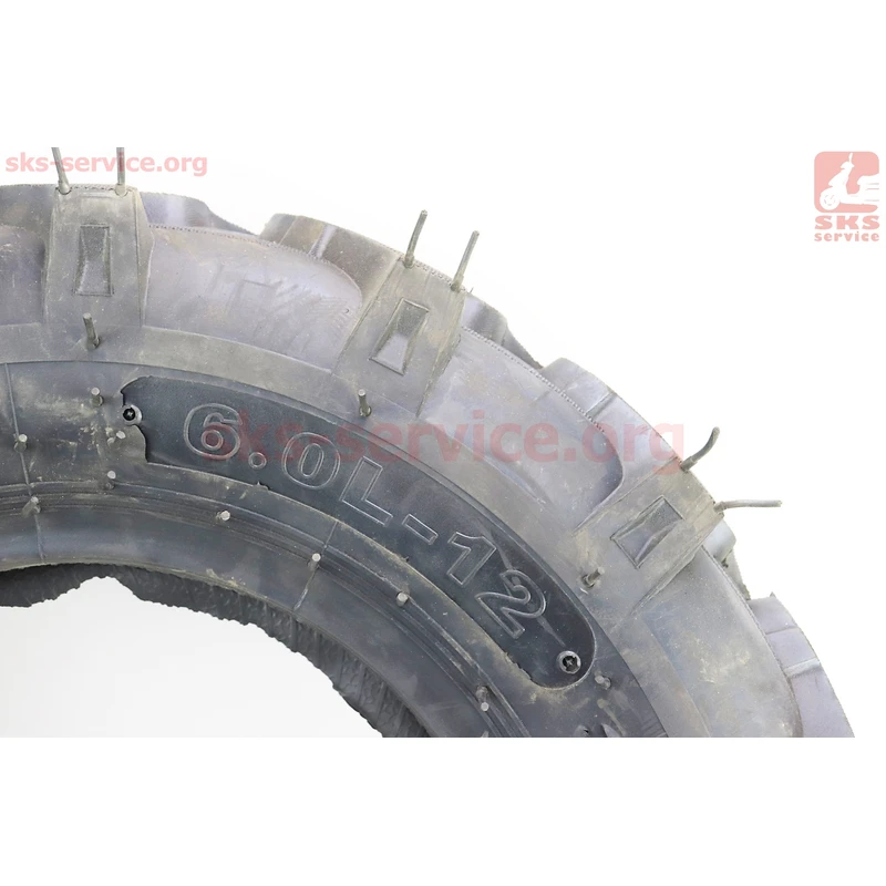 Фото 2 - Шина на мотоблок 5,00-12 (напис 6,00L-12) 12PR з камерою 130/70-13 насічка (NEW)