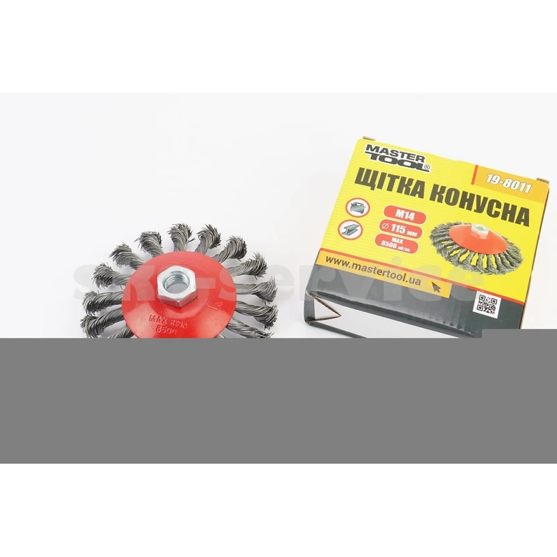 Щітка конусна М14 D-115мм з плетеного дроту 19-8011